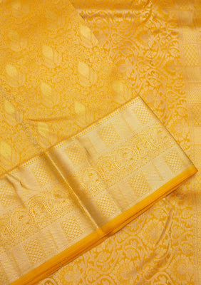 Mustard Zariwork Pure Silk Saree