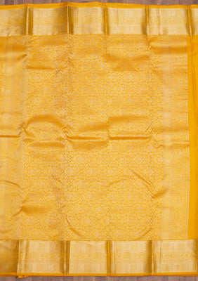 Mustard Zariwork Pure Silk Saree