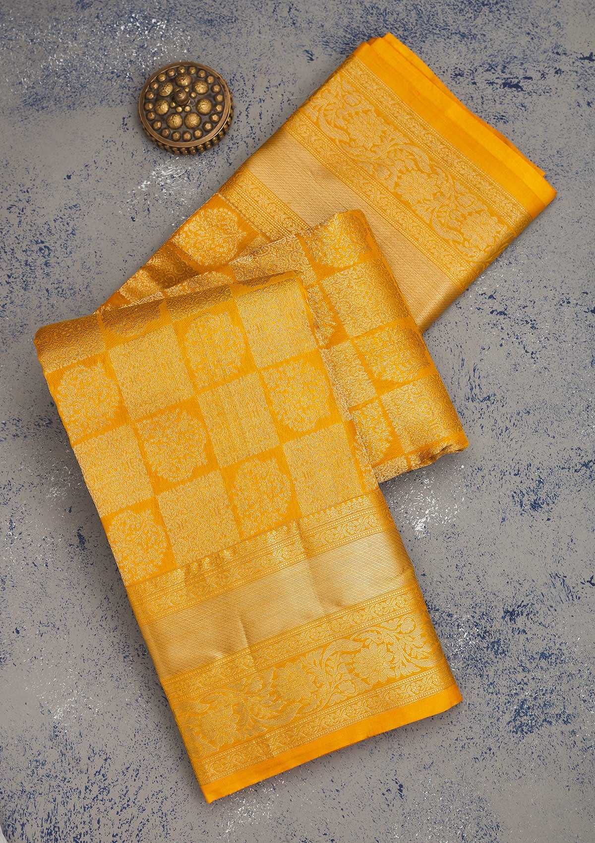 Mustard Zariwork Pure Silk Saree