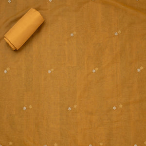 Mustard Zariwork Tissue Unstitched Salwar Suit