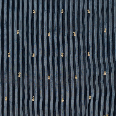 Navy Blue Cutdana Semi Crepe Unstitched Salwar Suit