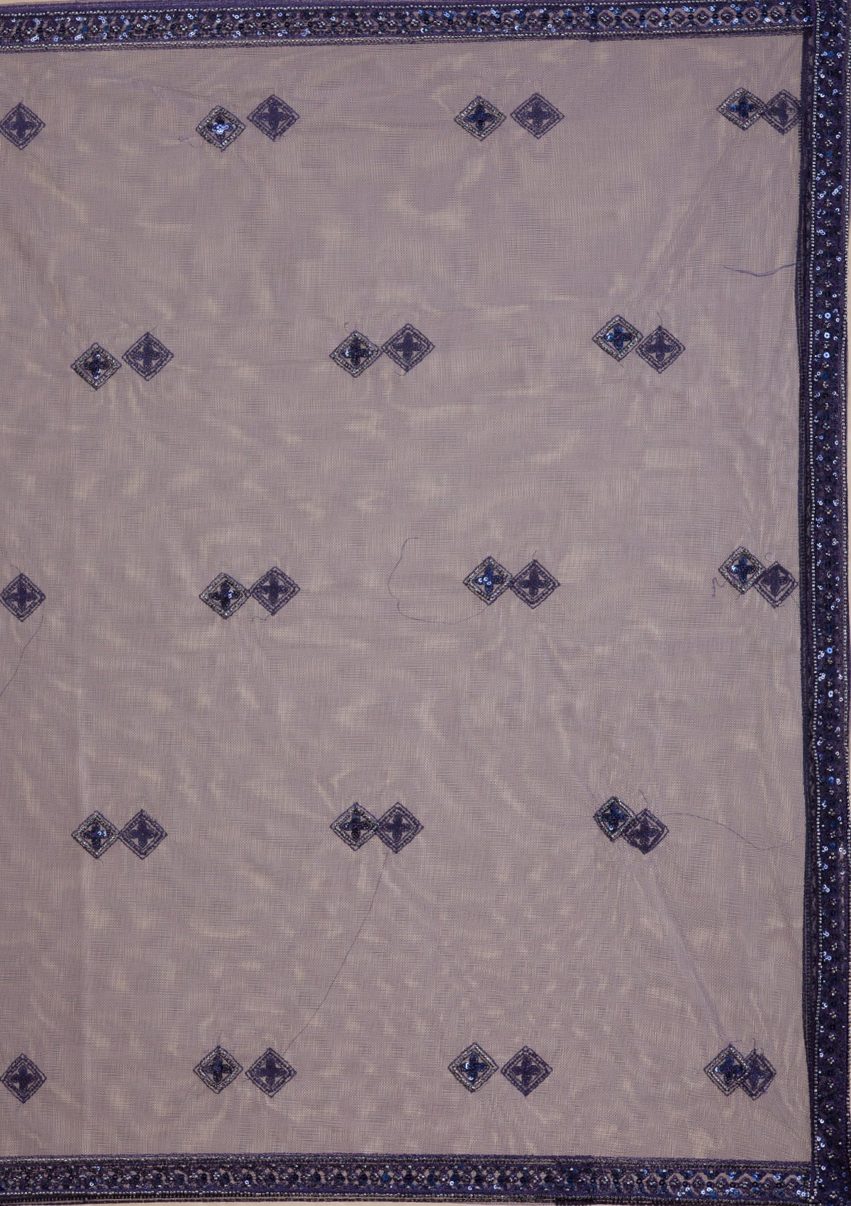 Navy Blue Sequins Net Readymade Lehenga