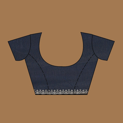 Navy Blue Stonework Georgette Saree