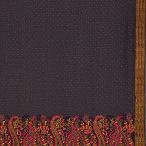 Navy Blue Threadwork Georgette Saree