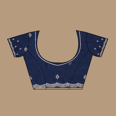 Navy Blue Zariwork Georgette Saree