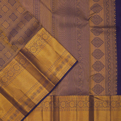 Navy Blue Zariwork Pure Silk Saree