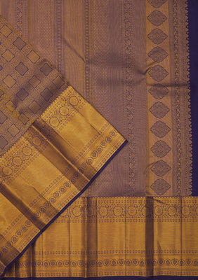 Navy Blue Zariwork Pure Silk Saree