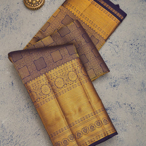Navy Blue Zariwork Pure Silk Saree