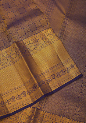 Navy Blue Zariwork Pure Silk Saree