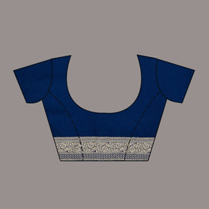 Navy Blue Zariwork Semi Crepe Saree
