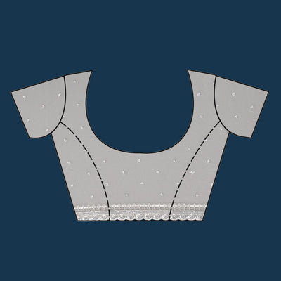 Off White Sequins Georgette Saree