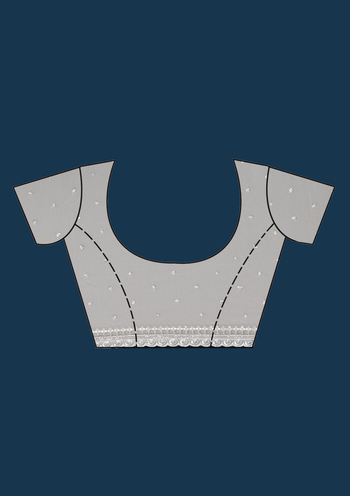 Off White Sequins Georgette Saree