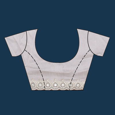 Off White Sequins Net Saree