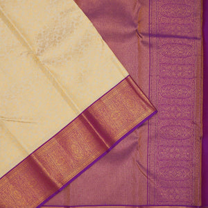 Off White Zariwork Pure Silk Saree