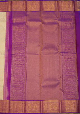 Off White Zariwork Pure Silk Saree