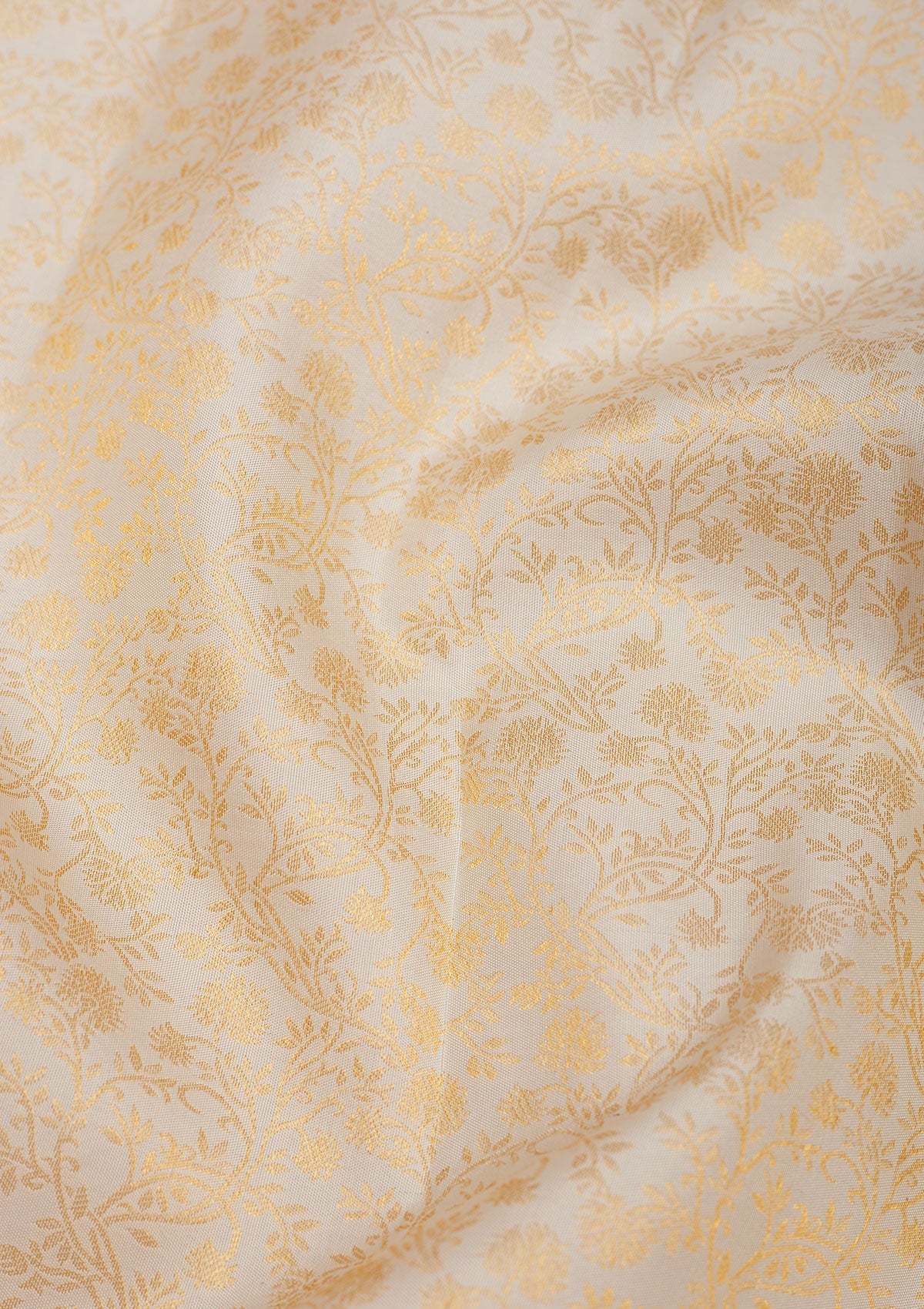 Off White Zariwork Pure Silk Saree
