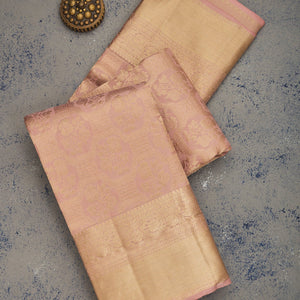 Onion Pink Zariwork Pure Silk Saree