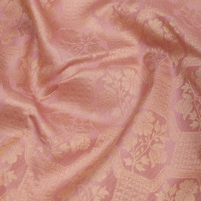 Onion Pink Zariwork Pure Silk Saree