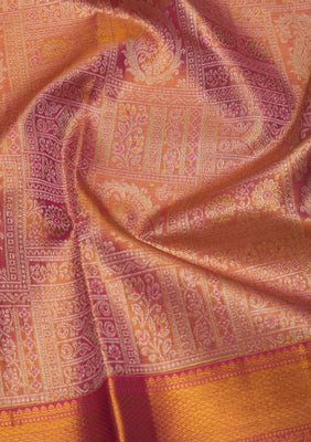 Onion Pink Zariwork Pure Silk Saree
