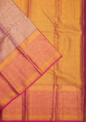 Onion Pink Zariwork Pure Silk Saree