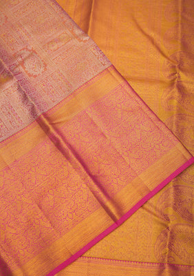 Onion Pink Zariwork Pure Silk Saree