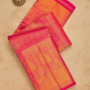 Onion Pink Zariwork Pure Silk Saree