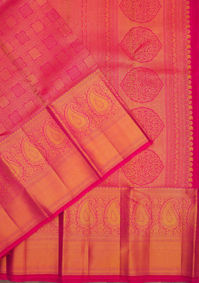 Onion Pink Zariwork Pure Silk Saree