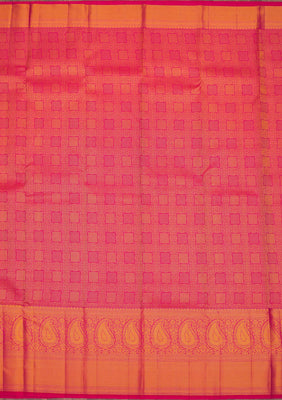 Onion Pink Zariwork Pure Silk Saree