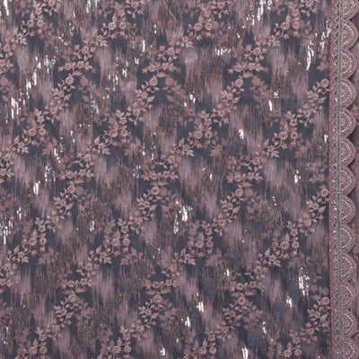 Onion Pink Sequins Net Saree