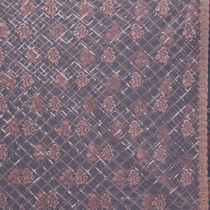 Onion Pink Sequins Net Saree