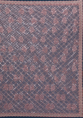 Onion Pink Sequins Net Saree