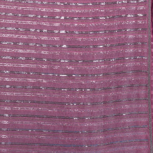 Onion Pink Sequins Semi Crepe Saree