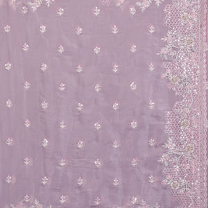 Onion Pink Sequins Tissue Saree