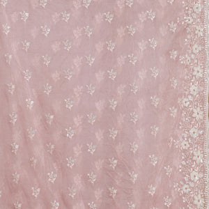 Onion Pink Sequins Tissue Saree