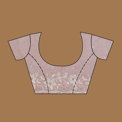 Onion Pink Sequins Tissue Saree