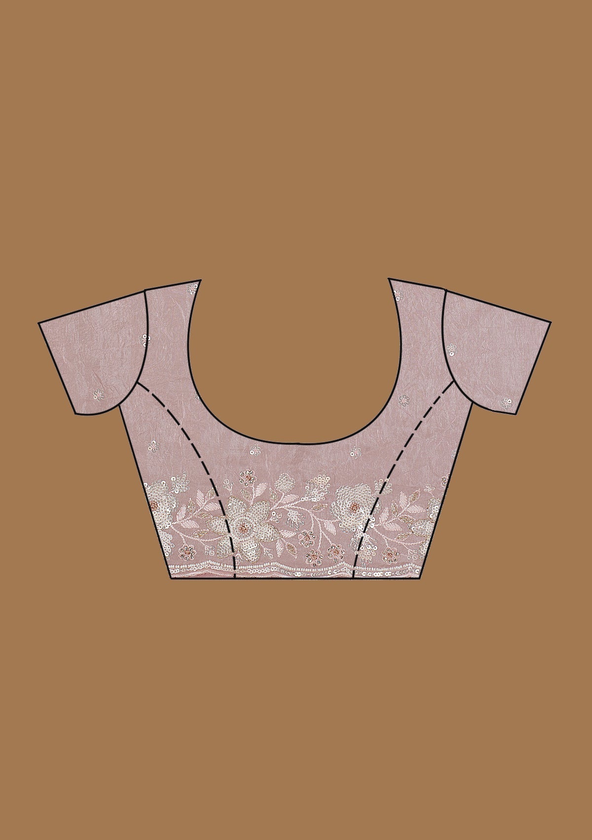 Onion Pink Sequins Tissue Saree