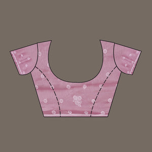 Onion Pink Threadwork Tissue Saree