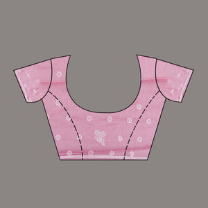 Onion Pink Threadwork Tissue Saree