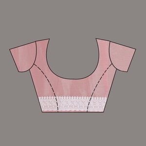 Onion Pink Threadwork Tissue Saree