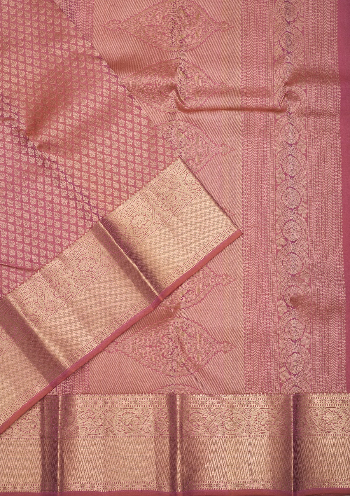Onion Pink Zariwork Pure Silk Saree