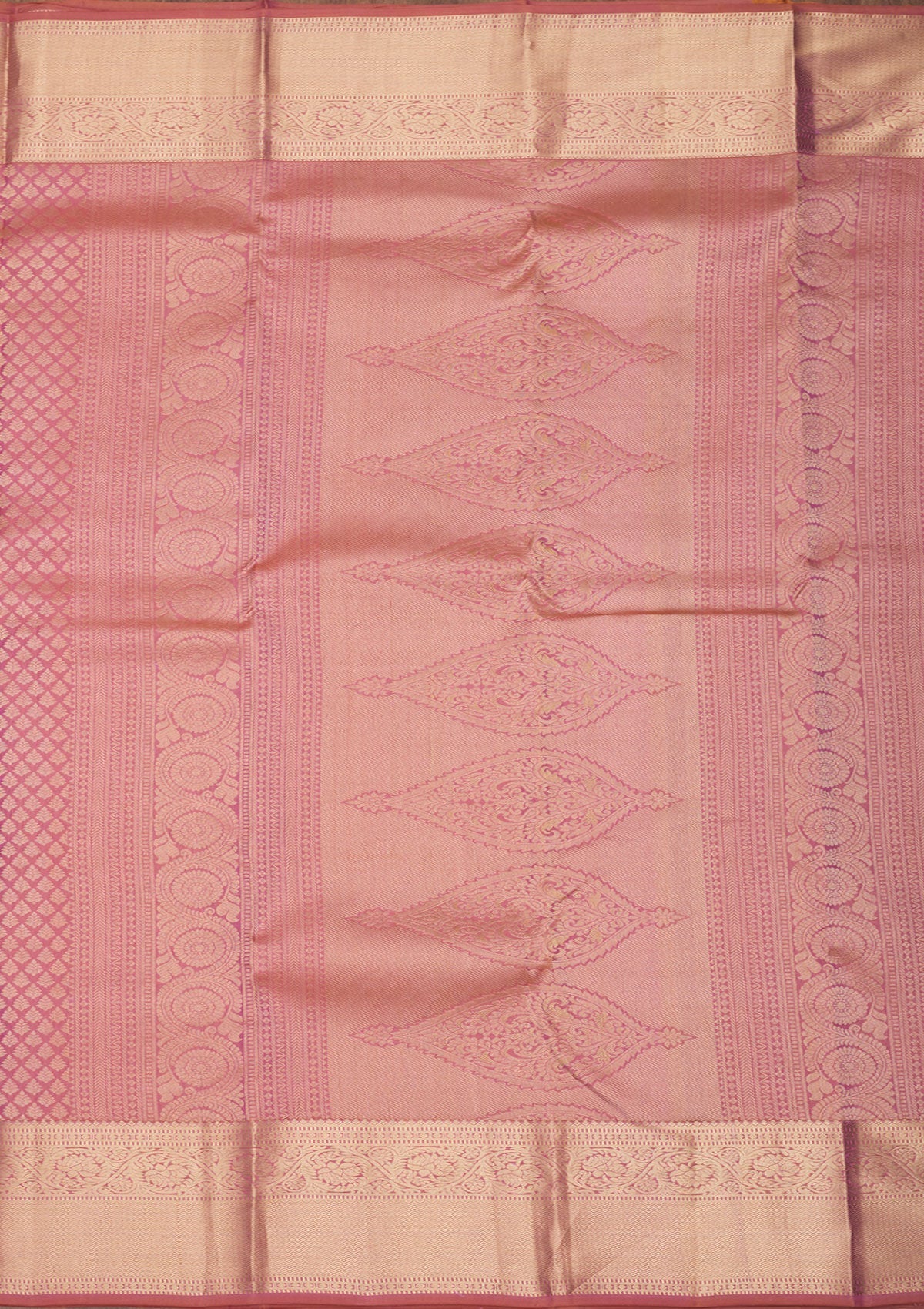 Onion Pink Zariwork Pure Silk Saree
