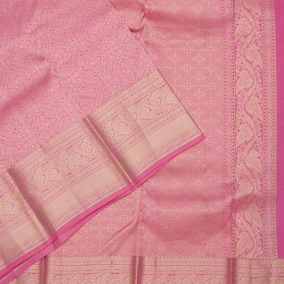 Onion Pink Zariwork Pure Silk Saree