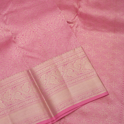 Onion Pink Zariwork Pure Silk Saree