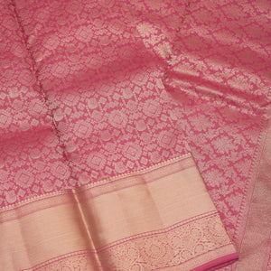 Onion Pink Zariwork Pure Silk Saree