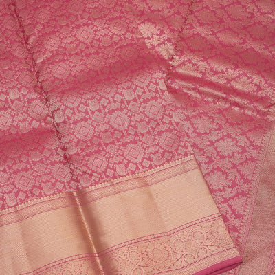 Onion Pink Zariwork Pure Silk Saree