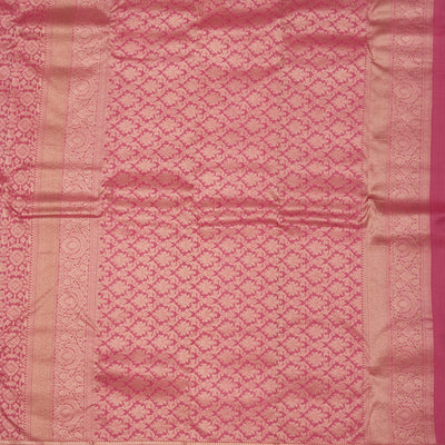 Onion Pink Zariwork Pure Silk Saree