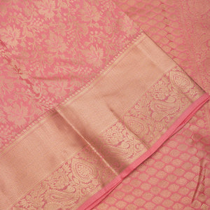 Onion Pink Zariwork Pure Silk Saree