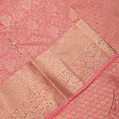 Onion Pink Zariwork Pure Silk Saree