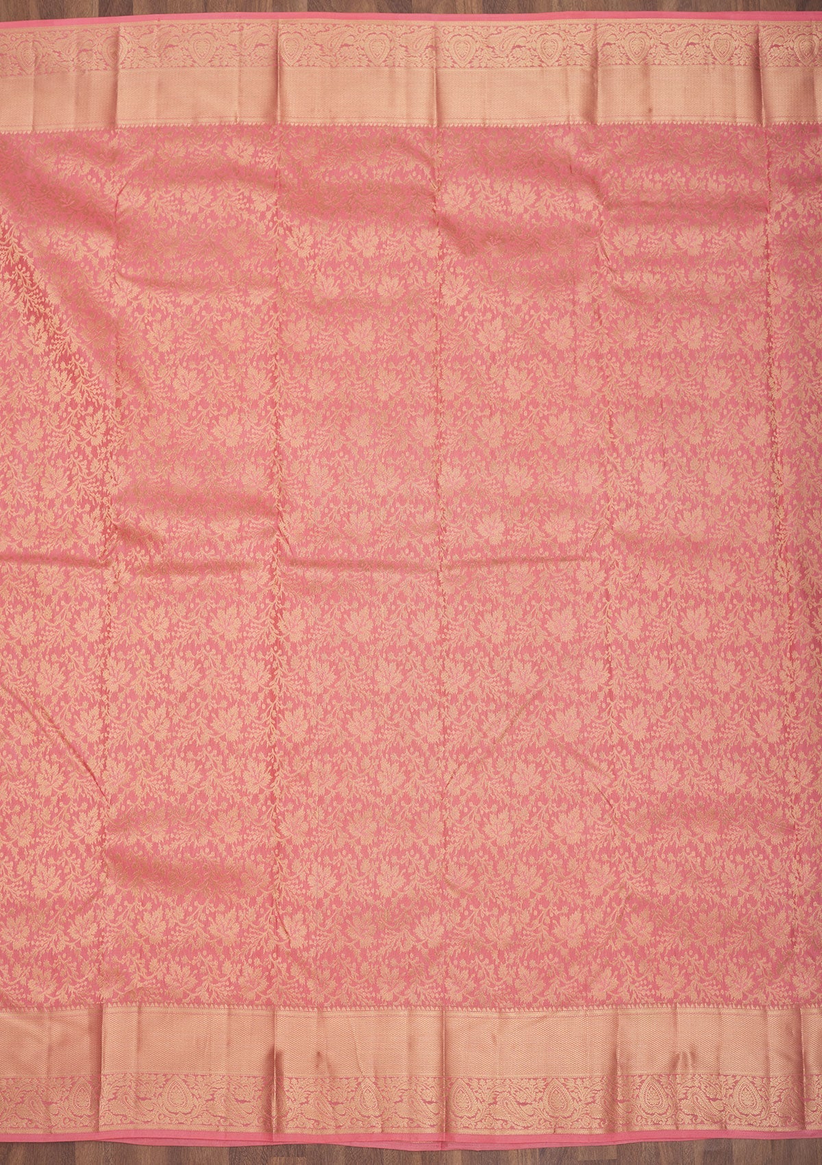 Onion Pink Zariwork Pure Silk Saree