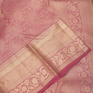 Onion Pink Zariwork Pure Silk Saree